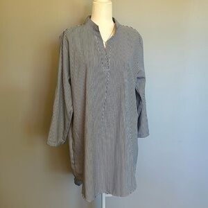 Striped long sleeve office dress